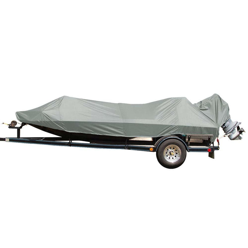Carver Poly-Flex II Extra Wide Series Styled-to-Fit Boat Cover f/17.5 Jon Style Bass Boats - Grey [77817EF-10] - Wholesaler Elite LLC