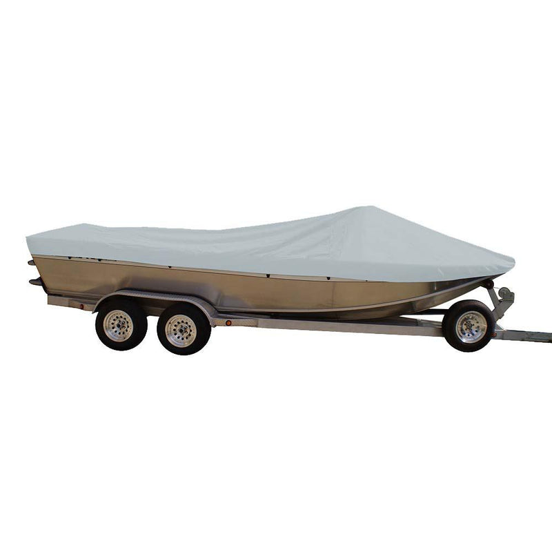 Sun-DURA Styled-to-Fit Boat Cover f/19.5 Sterndrive Aluminum Boats w/High Forward Mounted Windshield - Grey [79119S-11] - Wholesaler Elite LLC