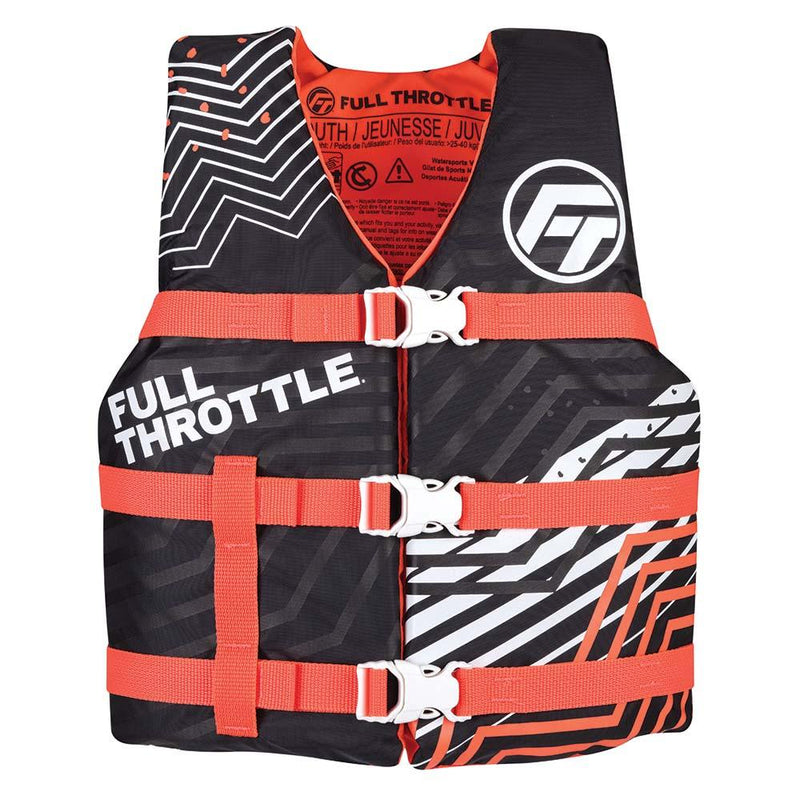 Full Throttle Youth Nylon Life Jacket - Pink/Black [112200-105-002-22] - Wholesaler Elite LLC