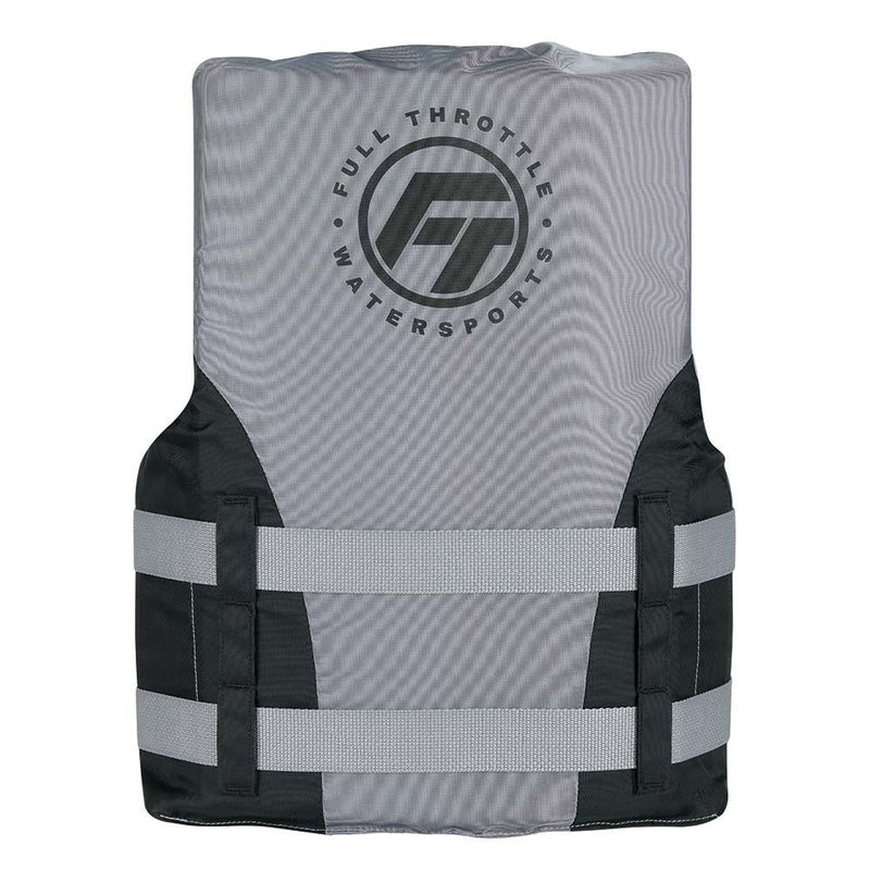 Full Throttle Teen Nylon Life Jacket - Grey/Black [112200-701-010-22] - Wholesaler Elite LLC