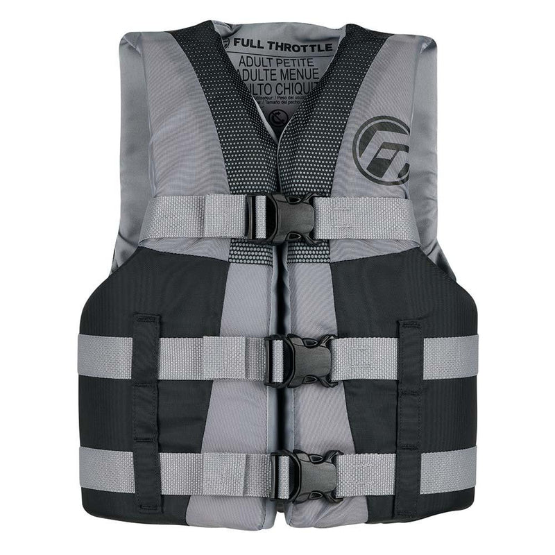 Full Throttle Teen Nylon Life Jacket - Grey/Black [112200-701-010-22] - Wholesaler Elite LLC