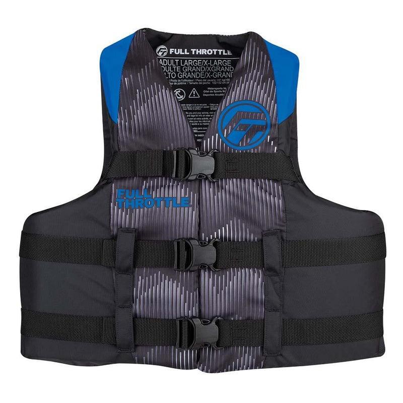 Full Throttle Adult Nylon Life Jacket - L/XL - Blue/Black [112200-500-050-22] - Wholesaler Elite LLC