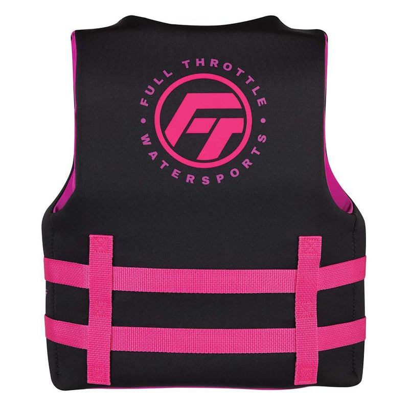 Full Throttle Youth Rapid-Dry Life Jacket - Pink/Black [142100-105-002-22] - Wholesaler Elite LLC