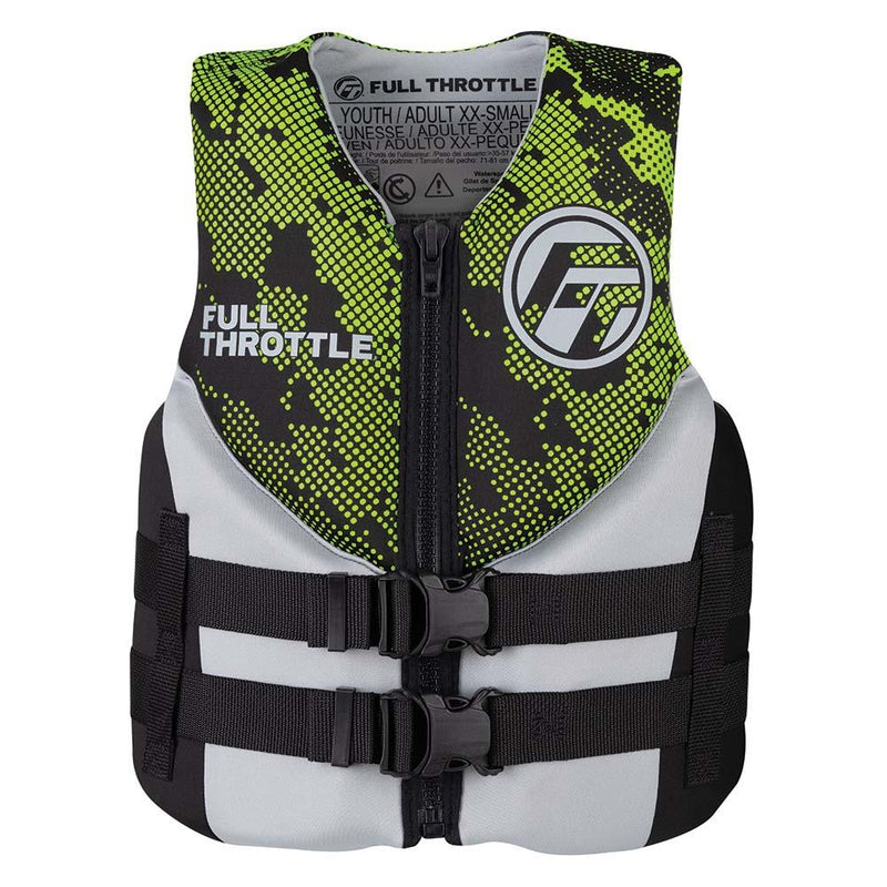Full Throttle Junior Hinged Neoprene Life Jacket - Green [142400-400-009-22] - Wholesaler Elite LLC