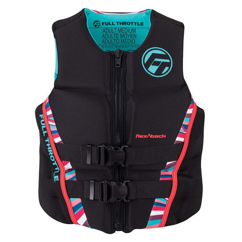 Full Throttle Womens Rapid-Dry Flex-Back Life Jacket - Womens S - Pink/Black [142500-105-820-22] - Wholesaler Elite LLC