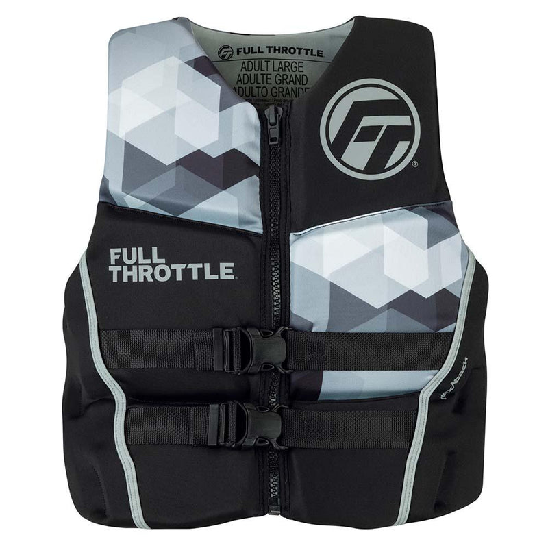 Full Throttle Mens Rapid-Dry Flex-Back Life Jacket - M - Black/Grey [142500-701-030-22] - Wholesaler Elite LLC