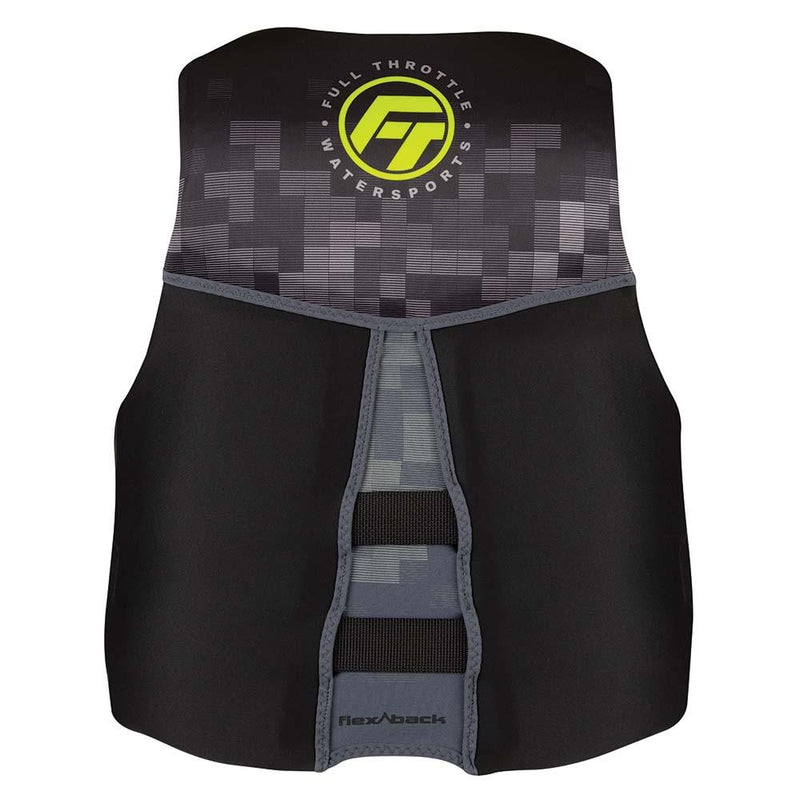 Full Throttle Mens Rapid-Dry Flex-Back Life Jacket - M - Black/Green [142500-400-030-22] - Wholesaler Elite LLC