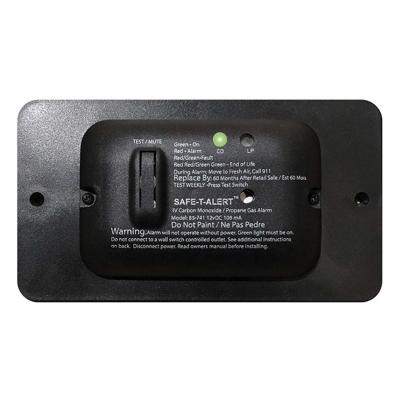 Safe-T-Alert 85 Series Carbon Monoxide Propane Gas Alarm - 12V - Black [85-741-BL] - Wholesaler Elite LLC