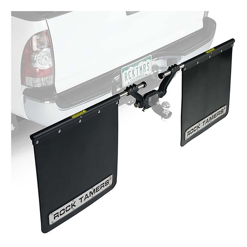 ROCK TAMERS 2" Hub Mudflap System - Matte Black/Stainless [00108] - Wholesaler Elite LLC