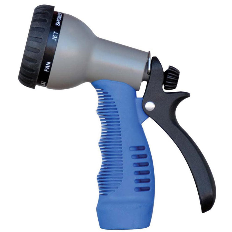 HoseCoil Rubber Tip Nozzle w/9 Pattern Adjustable Spray Head Comfort Grip [WN515] - Wholesaler Elite LLC