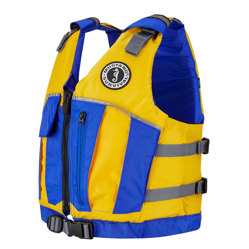 Mustang Youth Reflex Foam Vest - Yellow/Royal Blue [MV7030-220-0-216] - Wholesaler Elite LLC