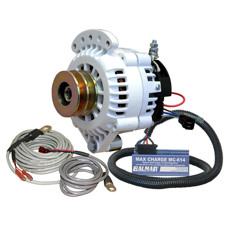 Balmar Alternator 120 AMP 12V 1-2" Single Foot Spindle Mount Dual Vee Pulley Regulator Temp Sensor [621-VUP-MC-120-DV] - Wholesaler Elite LLC