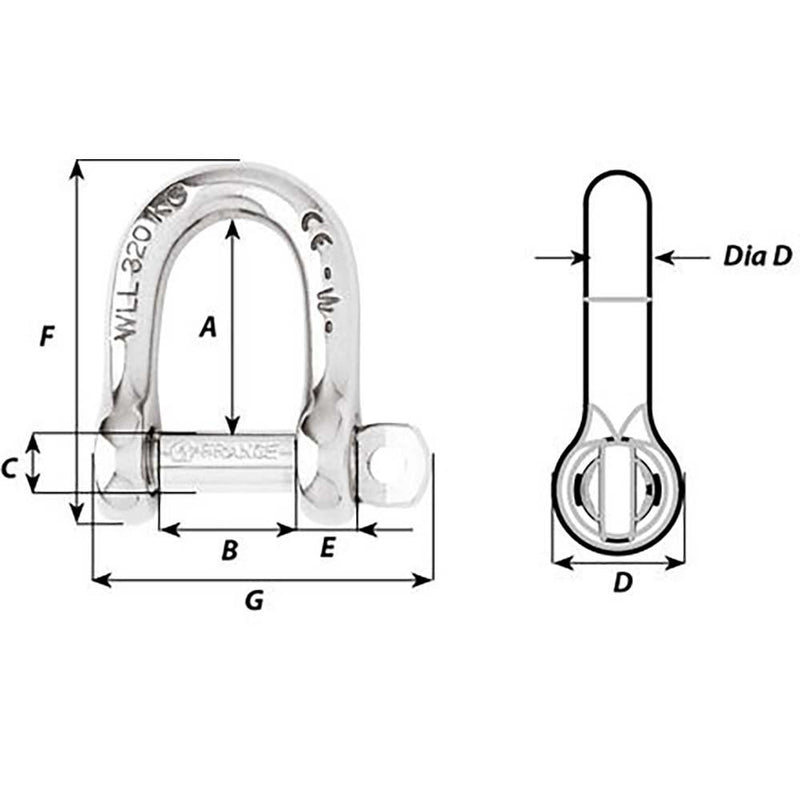 Wichard Self-Locking D Shackle - Diameter 10mm - 13/32" [01205] - Wholesaler Elite LLC