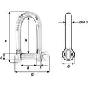 Wichard Self-Locking Long D Shackle - Diameter 6mm - 1/4" [01213] - Wholesaler Elite LLC