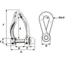Wichard Self-Locking Twisted Shackle - Diameter 6mm - 1/4" [01223] - Wholesaler Elite LLC