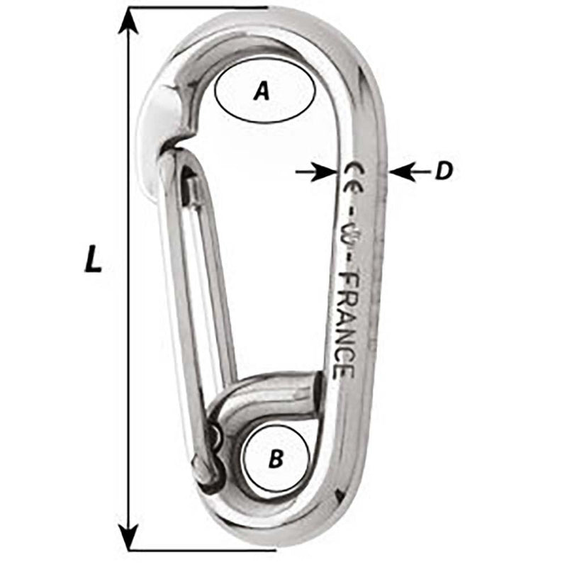 Wichard Symmetric Carbine Hook - Length 100mm - 13/32" [02316] - Wholesaler Elite LLC