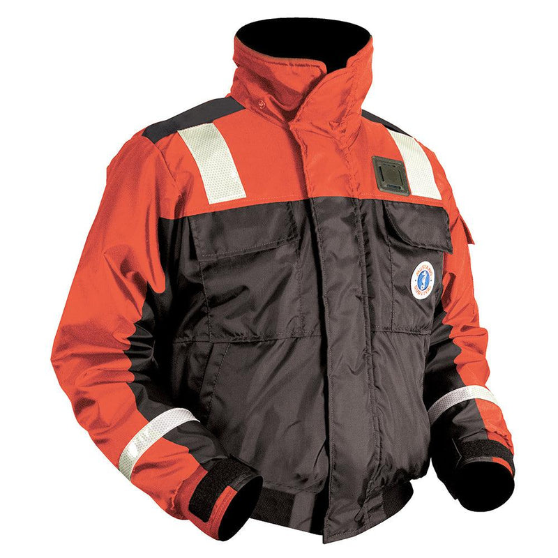 Mustang Classic Flotation Bomber Jacket w/Reflective Tape - Orange/Black - Small [MJ6214T1-33-S-206] - Wholesaler Elite LLC