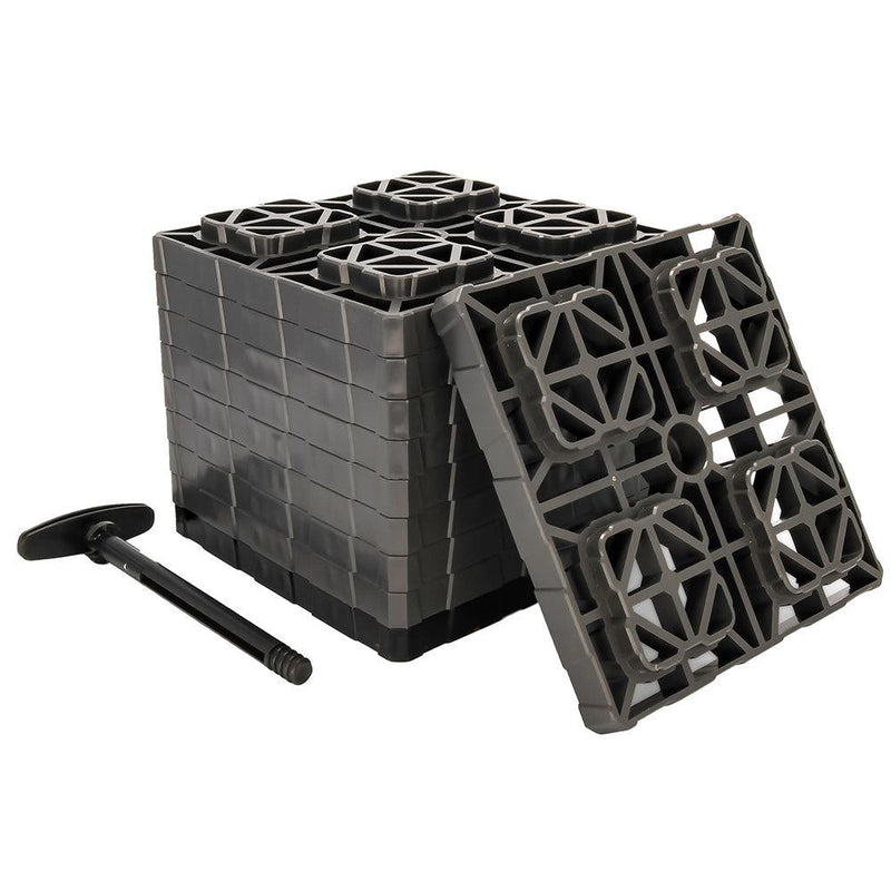 Camco FasTen Leveling Blocks XL w/T-Handle - 2x2 - Grey *10-Pack [44527] - Wholesaler Elite LLC