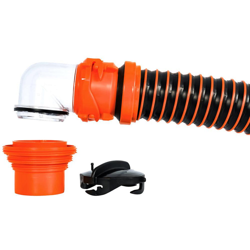 Camco RhinoEXTREME 15 Sewer Hose Kit w/Swivel Fitting 4 In 1 Elbow Caps [39861] - Wholesaler Elite LLC