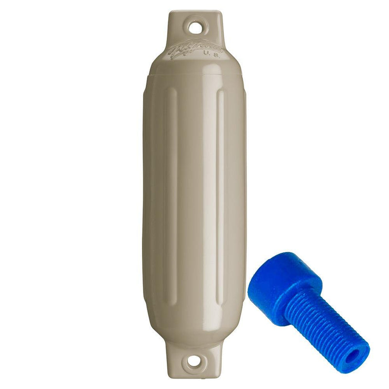 Polyform G-1 Twin Eye Fender 3.5" x 12.8" - Sand w/Adapter [G-1-SAND] - Wholesaler Elite LLC
