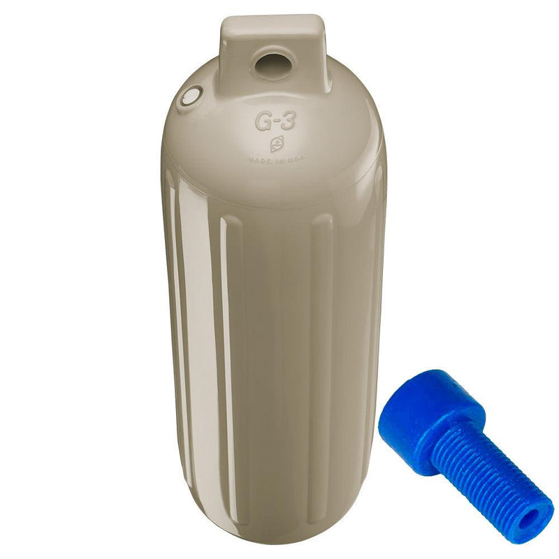 Polyform G-3 Twin Eye Fender 5.5" x 19" - Sand w/Adapter [G-3-SAND] - Wholesaler Elite LLC