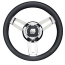 Uflex Morosini 13.8" Steering Wheel - Black Polyurethane w/Stainless Steel Spokes Chrome Hub [MOROSINI U/CH/B] - Wholesaler Elite LLC