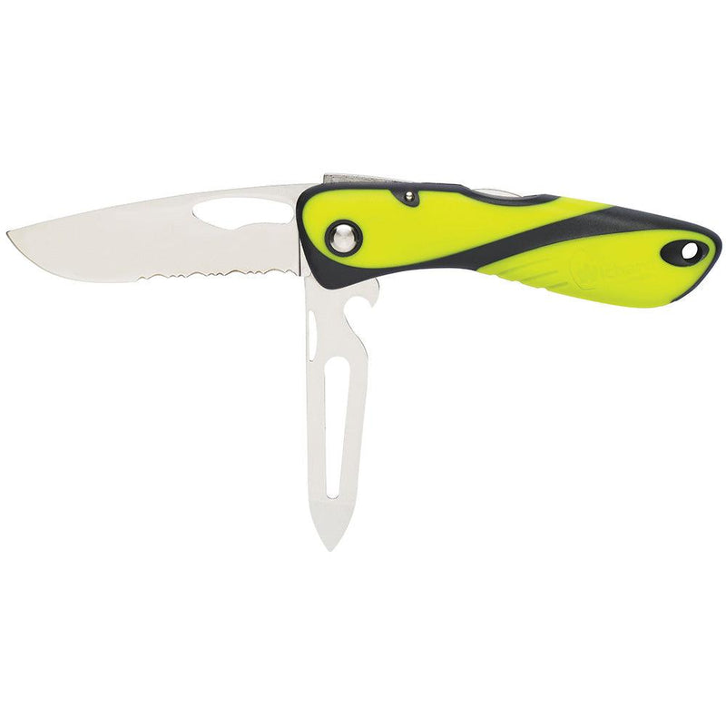 Wichard Offshore Knife - Serrated Blade - Shackler/Spike - Fluorescent [10122] - Wholesaler Elite LLC