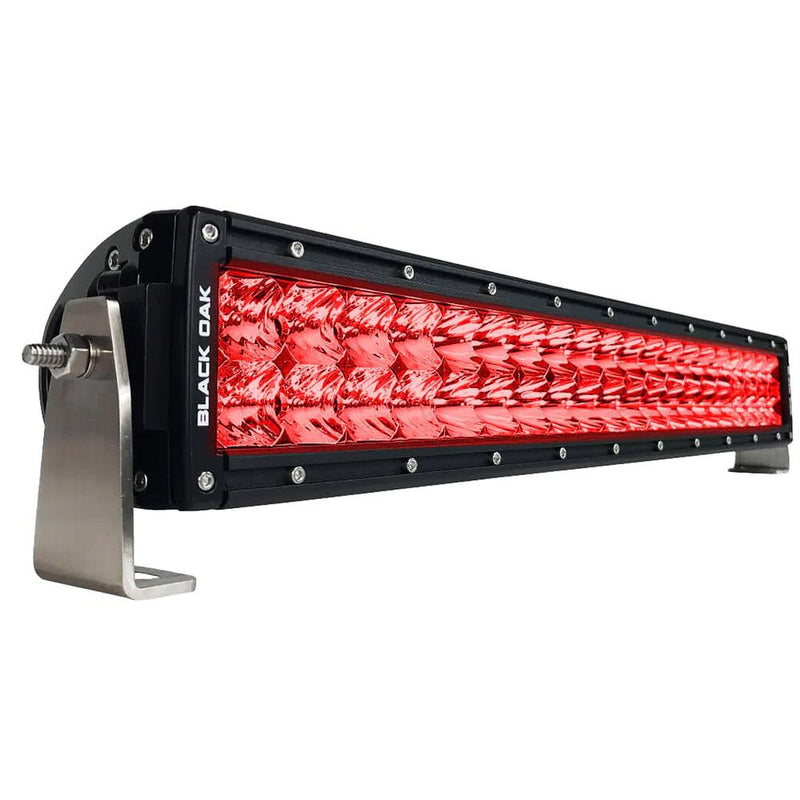 Black Oak Curved Double Row Combo Red Predator Hunting 20" Light Bar - Black [20CR-D3OS] - Wholesaler Elite LLC