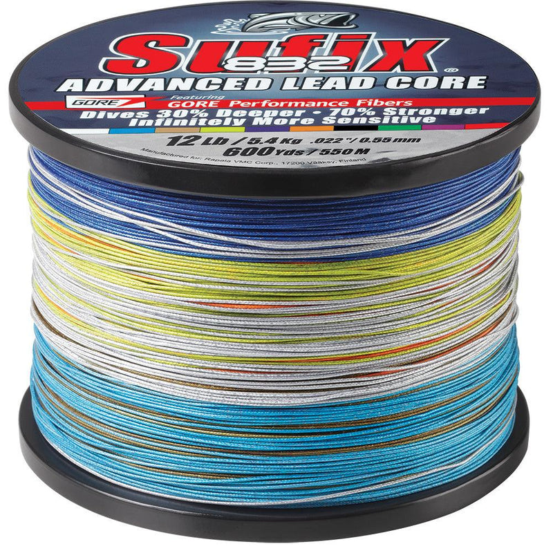 Sufix 832 Advanced Lead Core - 12lb - 10-Color Metered - 600 yds [658-312MC] - Wholesaler Elite LLC