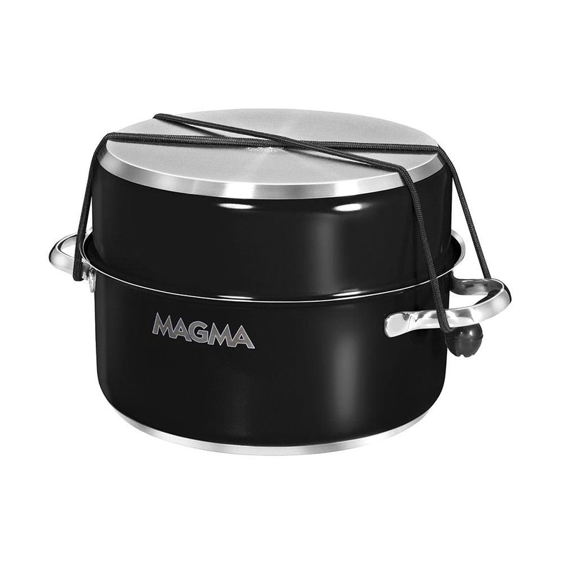Magma Nestable 10 Piece Induction Non-Stick Enamel Finish Cookware Set - Jet Black [A10-366-JB-2-IN] - Wholesaler Elite LLC