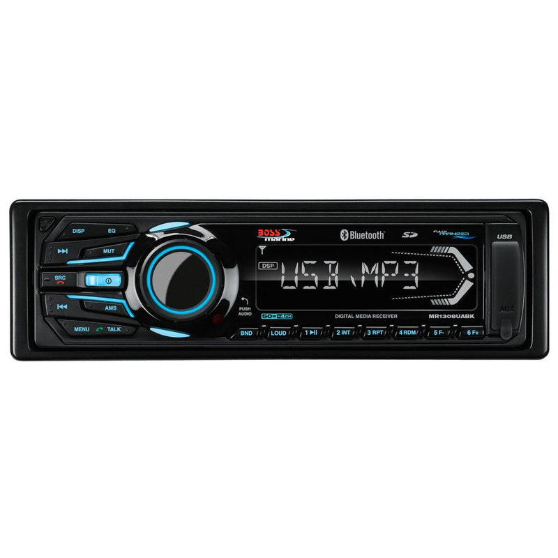 Boss Audio MR1308UABK Bluetooth - Fully Marinized MP3-Compatible Digital Media Receiver w/USB SD Memory Card Ports Aux Input [MR1308UABK] - Wholesaler Elite LLC