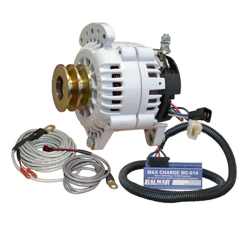 Balmar Alternator 100 AMP Kit 12V 3.15" Dual Foot Saddle Dual Pulley Regulator Temp Sensor [60-YP-MC-100-DV] - Wholesaler Elite LLC