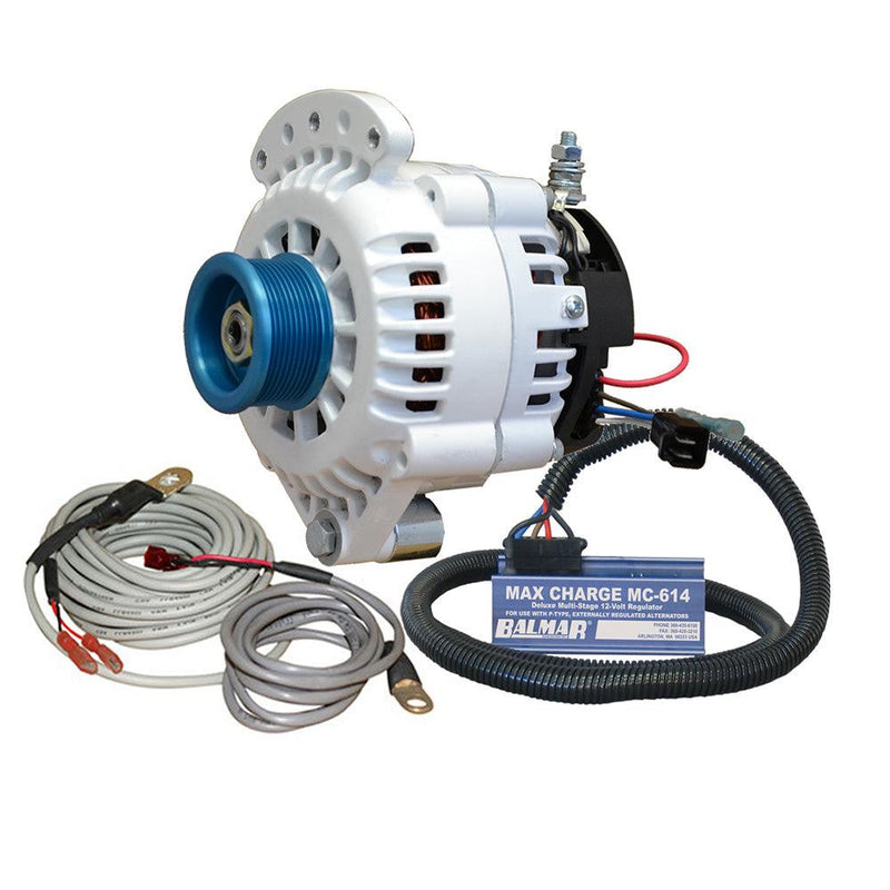 Balmar Alternator 100 AMP Kit 12V 1-2" Single Foot Spindle Mount J10 Pulley Regulator Temp Sensor [621-VUP-MC-100-J10] - Wholesaler Elite LLC