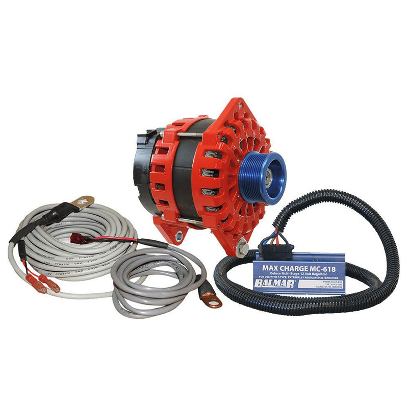 Balmar Alternator 250 AMP Kit 12V 3.15" Dual Foot Saddle J10 Pulley Regulator Temp Sensor [XT-DF-250-J10-KIT] - Wholesaler Elite LLC