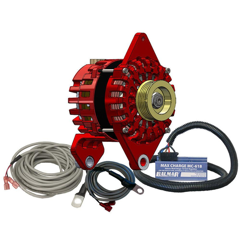 Balmar Alternator 170 AMP Kit 12V 4" Dual Foot Saddle K6 Pulley Regulator Temp Sensor [XT-DF4-170-K6-KIT] - Wholesaler Elite LLC