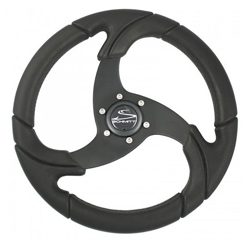 Schmitt Marine Folletto 14.2" Wheel - Black Polished Polyurethane - 3/4" Tapered Shaft w/Black Center Cap [PU026104-R] - Wholesaler Elite LLC