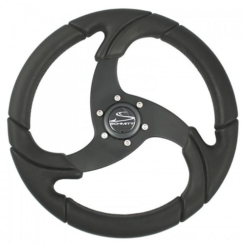 Schmitt Marine Folletto 14.2" Wheel - Black Polyurethane - 3/4" Tapered Shaft w/Black Center Cap [PU021104-R] - Wholesaler Elite LLC