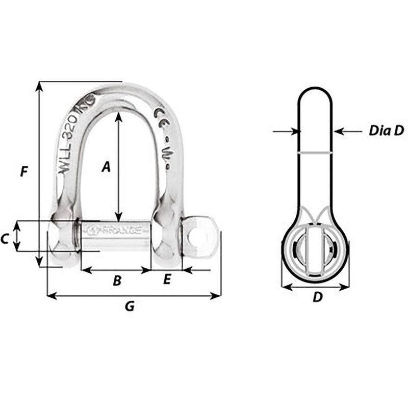 Wichard Self-Locking D Shackle - 12mm Diameter - 15/32" [01206] - Wholesaler Elite LLC