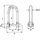 Wichard Self-Locking Long D Shackle - 10mm Diameter - 13/32" [01215] - Wholesaler Elite LLC