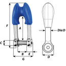 Wichard Thimble Shackle - Allen Head Pin - 8mm Diameter - 5/16" [01394] - Wholesaler Elite LLC