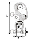 Wichard HR Snap Shackle With Clevis Pin Swivel - 120mm Length - 4-23/32" [02478] - Wholesaler Elite LLC