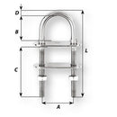 Wichard U-Bolt Pad Eye - 8mm Diameter - 5/16" - 80mm Length - 3-5/32" [06514] - Wholesaler Elite LLC
