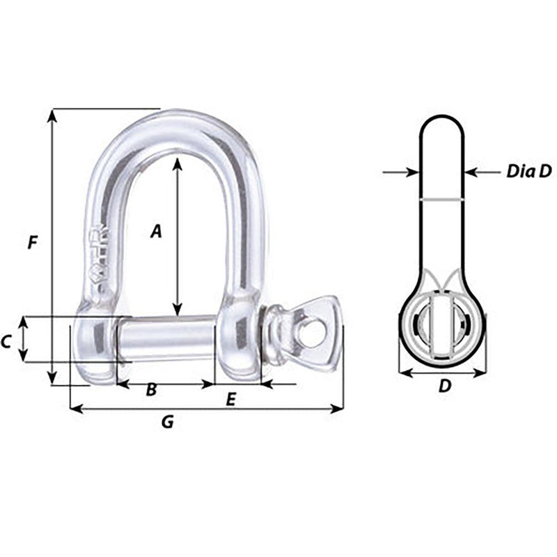 Wichard HR D Shackle - 20mm Diameter - 25/32" [11209] - Wholesaler Elite LLC