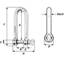 Wichard HR Long D Shackle - 10mm Diameter - 25/64" [11215] - Wholesaler Elite LLC