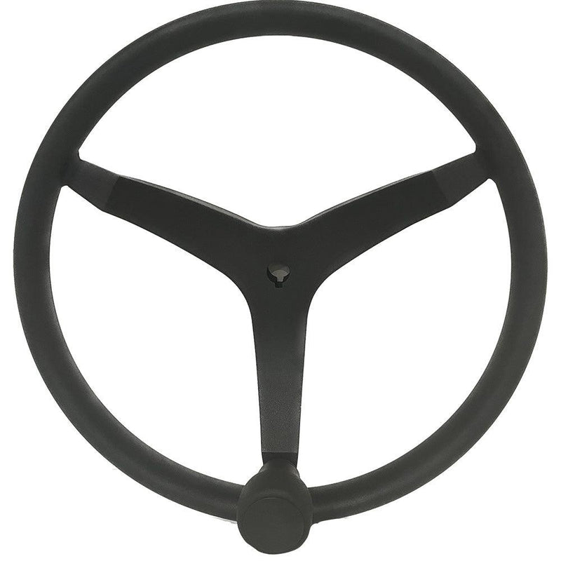 Uflex - V46 - 13.5" Stainless Steel Steering Wheel w/Speed Knob - Black [V46B] - Wholesaler Elite LLC