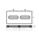 Tecnoseal Rectangular Zinc Plate Anode w/Inserts - 12" x 6" x 1" [TEC-DIVERSD] - Wholesaler Elite LLC