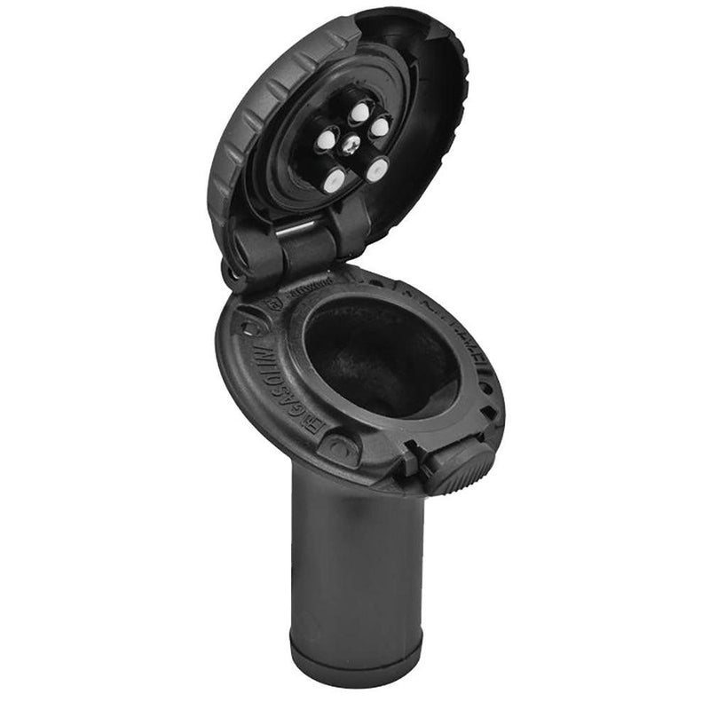 Attwood Deck Fill f/Carbon Canister System - Angled Body Scalloped Black Plastic Cap [99DFCCAB1S] - Wholesaler Elite LLC