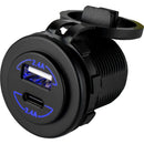 Sea-Dog Round Dual USB USB-C Power Socket [426516-1] - Wholesaler Elite LLC