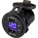 Sea-Dog Round USB USB-C Power Socket w/Hidden Voltmeter [426518-1] - Wholesaler Elite LLC