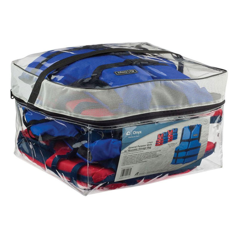 Onyx Adult General Purpose Life Vests - 4-Pack (2 Red, 2 Blue) [103200-999-004-12] - Wholesaler Elite LLC